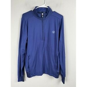 B Draddy 1/4 Quarter Zip Performance Pullover Medium MBH 1881 Blue‎